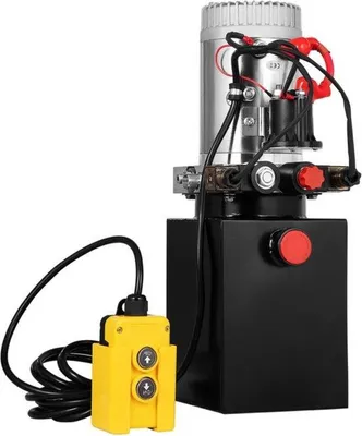 Produktbild von Famanu Hydraulische Pumpe 12V - Doppelwirkend mit 4 Liter Metallreservoir