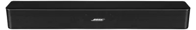 A black Bose soundbar is shown from the front.