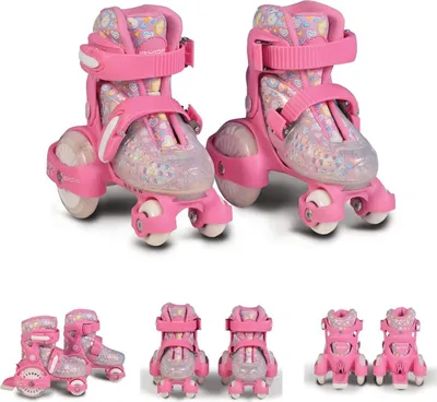 Produktbild von Byox Rollschuhe Beetle Größe XS 26-29, PolyurethanRollen, ABEC-5 Lager, Stopper hinten pink