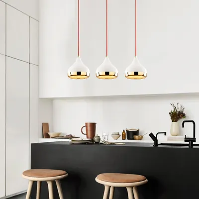 Immagine prodotto di Opviq, Yıldo , 67 x 17 cm
, lampadario, bianco, rosso, oro, CORPO IN ACCIAIO