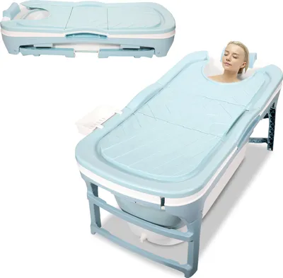 Zdjęcie produktu dla Jiubiaz 118cm składane wanny dla dorosłych mobilne wanny dla dzieci wolnostojące składane wanny przenośne wanny prysznicowe