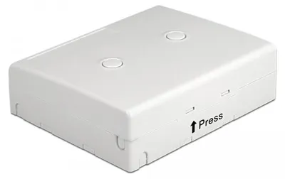 Produktbild von Delock LWL Anschlussdose zur Wandmontage für 4 x SC Simplex oder LC Duplex weiß