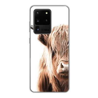 Produktbild von MuchoWow® Handyhülle Schutzhülle Hülle für Samsung Galaxy S20 Ultra Schottischer Highlander - Kuh - Tiere Silikon Softcase Handy Hülle - Karteninhaber