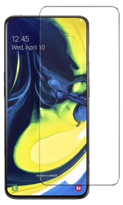 A screen protector is shown placed over a smartphone screen.