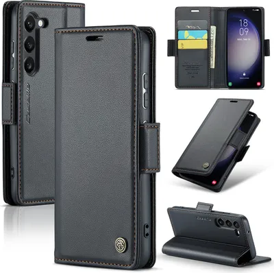 Obrázek produktu pro Galaxy S23 5G Pouzdro, RFID Blokování Karet, Pokročilé Flip Kožené Pouzdro s Funkcí Stojánku pro Samsung Galaxy S23 5G černé