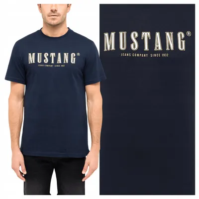 Obrázek produktu pro Mustang | Pánské bavlněné tričko do volného času, tmavě modré, velikost M