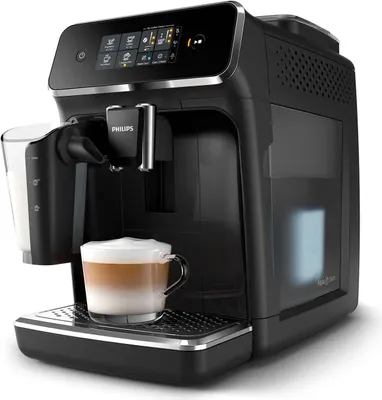 Produktbild von Philips Kaffeevollautomat 2200 Series, 3 Kaffeespezialitäten, LatteGo Milchsystem, Touchdisplay, Schwarz (EP2231/40)