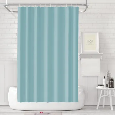 Productafbeelding van Douchegordijn 180x180 cm, marineblauw, PEVA, waterdicht, anti-schimmel, inclusief 12 ringen
