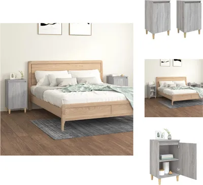 Immagine prodotto di vidaXL Comodini 2 pz. Grigio Sonoma 40x35x70 cm Materiale a base di legno - Comodini