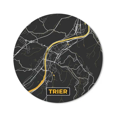 Produktbild von MuchoWow® Mauspad Mousepad Schwarz und Gold - Stadtplan - Trier - Deutschland - Karte 20x20 cm - Mousepads - Maus Mat - Pad - Mausunterlage - Schreibtischmatte