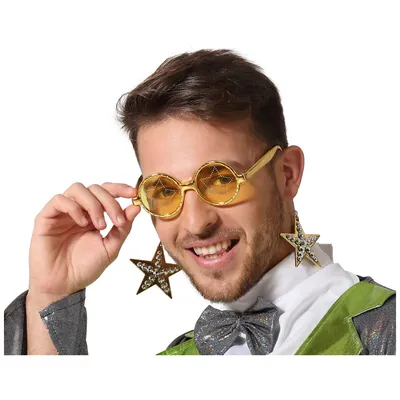 Produktbild von Atosa Goldene Runde Sonnenbrille Mit Glam-rockstar-sonnenbrille Golden Golden One Size