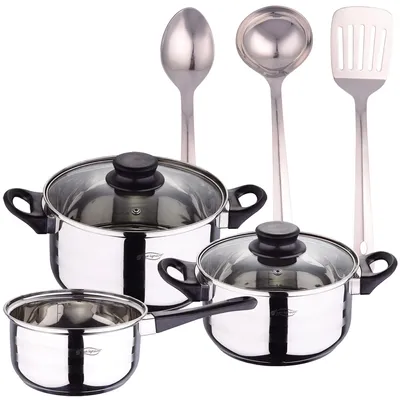 Image de Ensemble de cuisine en acier inoxydable, composé de 5 pièces