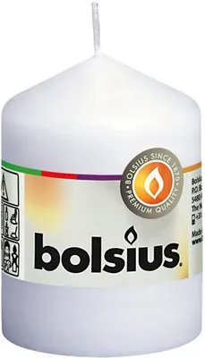 Obrázok produktu pre Biela stĺpová sviečka Bols 80/58 mm