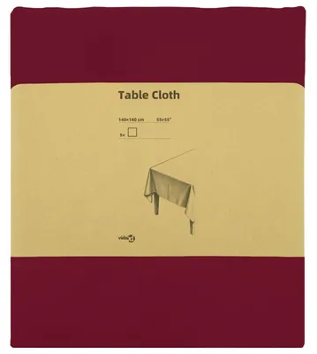 Image de vidaXL, nappe rectangulaire, lot de 5, couleur bordeaux, 140 x 140 cm, polyester