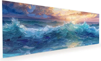 Produktbild von Küchenrückwand Spritzschutz Glas mit Motiv Wellen und Himmel 40 x 40 cm