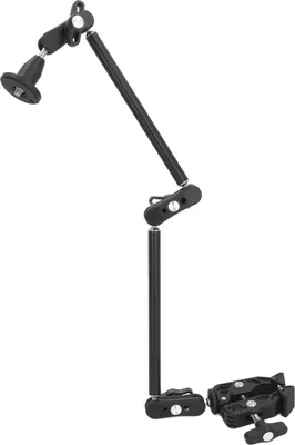 Image de Bras articulé réglable, 2 sections, vis 1/4 pouce, 3/8 pouce, support pour caméra de téléphone, rotation à 360 degrés pour microphone-moniteur-vlogging