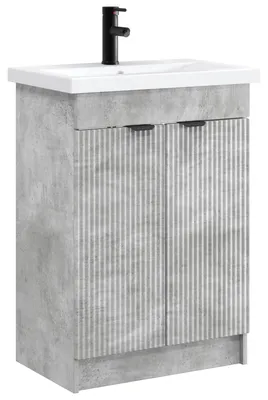 Productafbeelding van Badkamermeubelset Betongrijs 78,5 x 37,5 x 81 cm Bewerkt hout