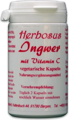 Produktbild von Herbosus Ingwer mit Vitamin C Kapseln – Natürlich und effektiv