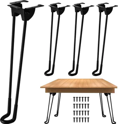 Produktbild von Tischbeine, 4 klappbare Tischbeine, 32cm DIY-Möbelfüße, Geeignet für Couchtische, Beistelltische, Laptoptische, Minitische,Mit Klebepads und Schrauben