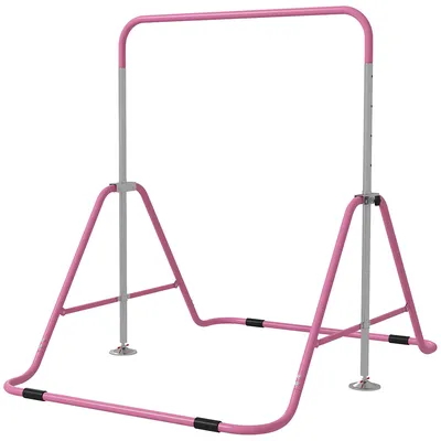 Produktbild von Klappbarer Kinder-Turnbarren, h?henverstellbar von 88 bis 128 cm, rosa