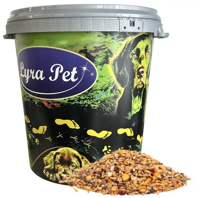Produktbild von 10 kg Lyra Pet® Streufutter aus 29 Komponenten in 30 L Tonne