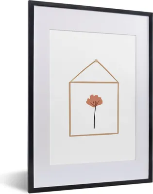 Produktbild von MuchoWow® MuchoWow® Gerahmtes Poster Blatt - Rahmen - Zeichnung 30x40 cm - Poster mit zchwarzem Bilderrahmen - Wandposter Schlafzimmer