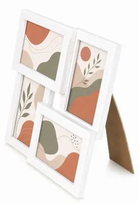Produktbild von Bilderrahmen Collage für 4 Fotos Galerierahmen Wanddeko für Fotowand - Farbe: Weiß | Format: 10x15