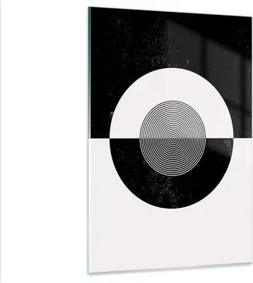 Produktbild von Bilder auf glas - Einteilig - Abstraktion Rad Schwarz und Weiß - 80x120cm - Glasbilder - Wandbilder - Bilder - Wanddekoration aus Glas - Glas Bilder - Wandbild auf Glas - GPA80x120-4316
