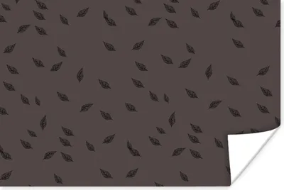 Produktbild von MuchoWow® Poster Muster - Grau - Schwarz - Blätter 180x120 cm - Fotoplakat