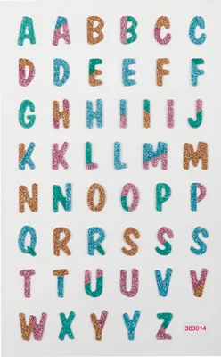Produktbild von Creativ Company Glitzer-Sticker, Mehrfarbig, Textmuster, Papier, Herzlichen Glückwunsch, 100 mm, 160 mm