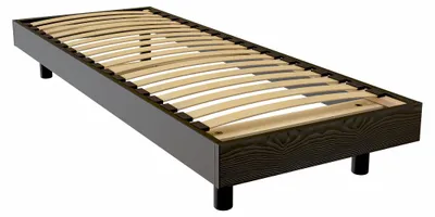 Image de Sommier à lattes 70x190 bois Kit France, Noir