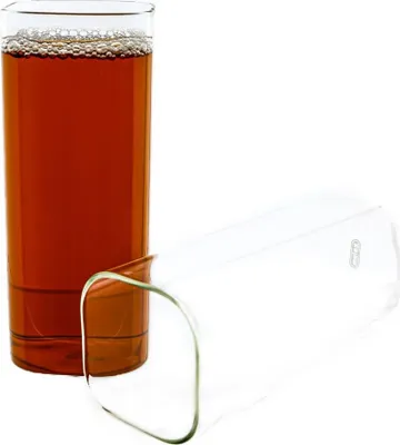 Produktbild von Mulex Glas 4-Teilig Quadratische Glas Japanische Getränkebecher Borosilikatglas Cocktail, Hitzebeständig 400 ml