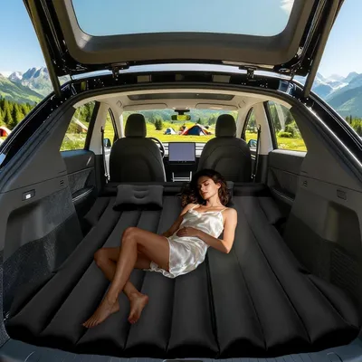 Imagen del producto de Colchón inflable para coche, de 195x130x15 cm, ideal para el maletero y el asiento trasero del SUV Model Y, también apto para camping