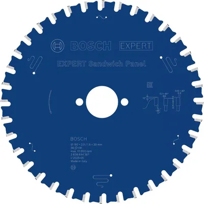 Productafbeelding van EXPERT Zaagblad voor sandwichpanelen, 190x2/1,6x30 mm, type Z36