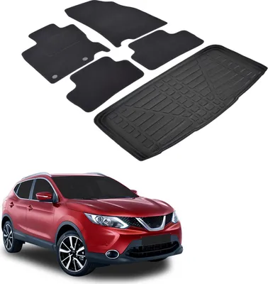 Obrázek produktu pro Sada Velurových Koberců a Vaničky do Kufru pro Nissan Qashqai 2 J11 2013-2017 Model: Visia Short