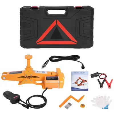 Obrázek produktu pro Elektrický autozvedák 12V, 3 tuny, autozvedák pro osobní automobily a SUV, rozsah zdvihu 12-42 cm, s příslušenstvím, nouzové a dílenské vybavení