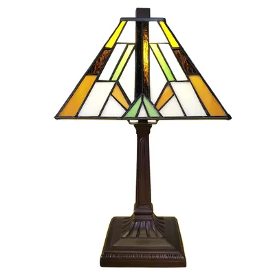 Image de Clayre & Eef Lampe de table Tiffany 20x20x34 cm polyrésine marron