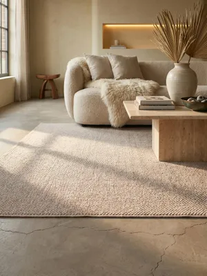 Produktbild von Flachgewebe-Teppich Berber-Tradition Pflegeleicht | Beige 160x230  Fußbodenheizung geeignet | LANGAU – Kadima Design