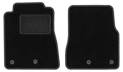 Produktbild von Velours-Fußmatten Vorne für Ford Mustang MK5 FL 2011-2014 (Coupé) – 2-tlg, Schwarz, passgenau – Wielganizator LUX