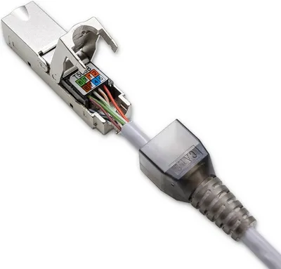 Zdjęcie produktu dla QOLTEC 54540 Wtyk RJ45 beznarzędziowy STP / CAT6 / JACK PIN / T568B / T568A