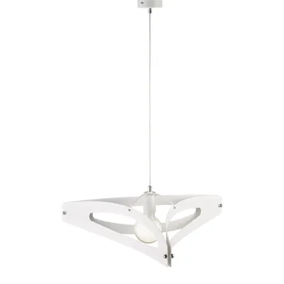 Zdjęcie produktu dla Onyx lampa wisząca z białego żelaza i chromu, laserowy dyfuzor, regulowany kabel, Ø51 cm