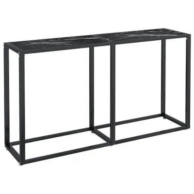 Zdjęcie produktu dla vidaXL Stolik konsola czarny marmur 140x35x75,5 cm szkło hartowane