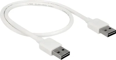 Produktbild von DeLOCK 85192, 0,5 m, USB A, USB A, USB 2.0, Männlich/Männlich, Weiß