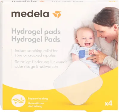 Obrázek produktu pro Hydrogelové polštářky Medela na bolavé nebo popraskané bradavky, 4 obklady