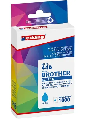 Immagine prodotto di edding 18-446/18-446-01 edding EDD-446 cyan Druckerpatrone kompatibel zu brother LC-123C