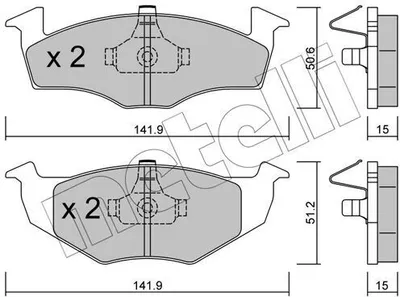 Produktbild von METELLI Bremsbeläge Satz Vorne Bremsklötze für VW GOLF III (1H1) 22-0206-2
