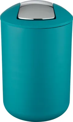Image de WENKO Seau à couvercle basculant Brasil 6,5 L pétrole Déchets cosmétiques Salle de bains WC Cuisine