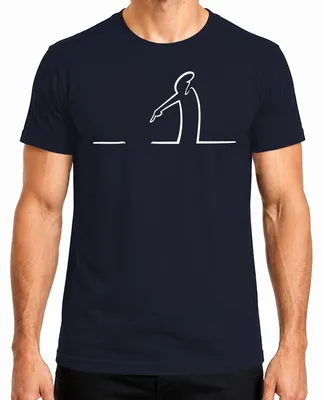 Zdjęcie produktu dla T-shirt męski "La Linea Balum Osvaldo Cavandoli Strichmännchen Kult", granatowy, rozmiar XL