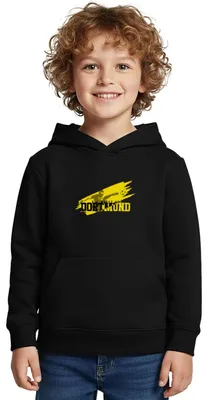 Produktbild von Spreadshirt Die Macht Aus Dortmund Schwarz-Gelb Fußball Fan Kinder Premium Hoodie, 158/164 (12 Jahre), Schwarz