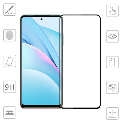 A screen protector for a Google Pixel phone is shown next to a phone displaying a wallpaper.